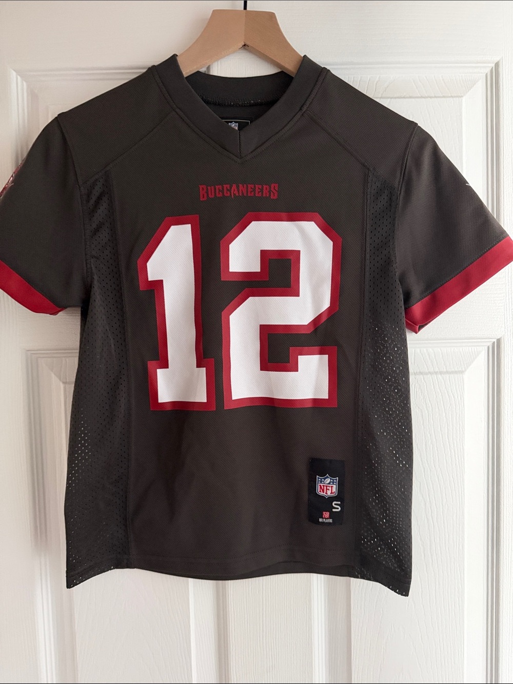 NFL Buccaneers #12 Jersey in Brown and Red